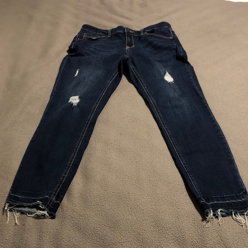 Women’s Buffalo David Bitton Jess 6/28 Rip & Repair Mid Rise Skinny Jeans